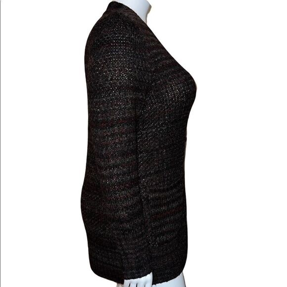 CJ Banks Black & Multicolor Striped Knit Cardigan Plus Size 14W X NWT - Picture 4 of 7